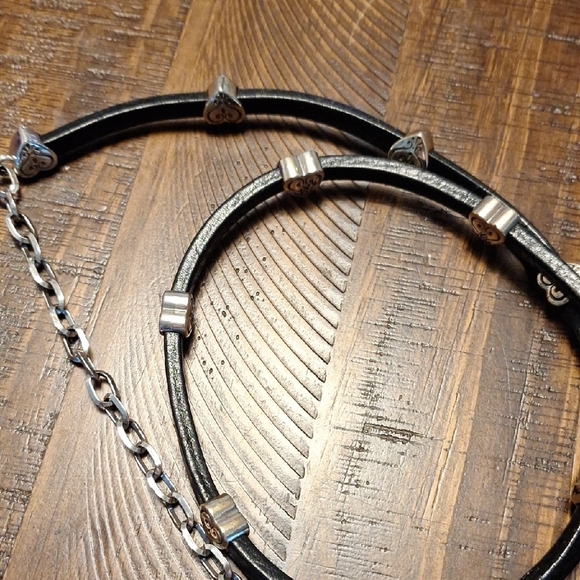 Brighton Black and Silver Heart Adjustable Chain Closure Belt - Picture 3 of 10